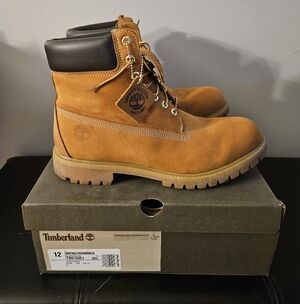Timberland 6 In. Premium Waterproof  Boot Wheat Nubuck Men's Sz 12 TB010061 713